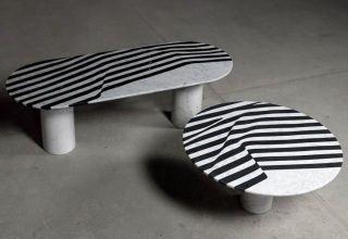 Design: stoły z drapowanego marmuru